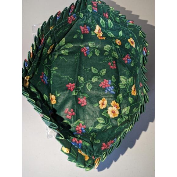 Longaberger Green Berry Fruit Medium Fabric Liner Square -0923 - Picture 3 of 3
